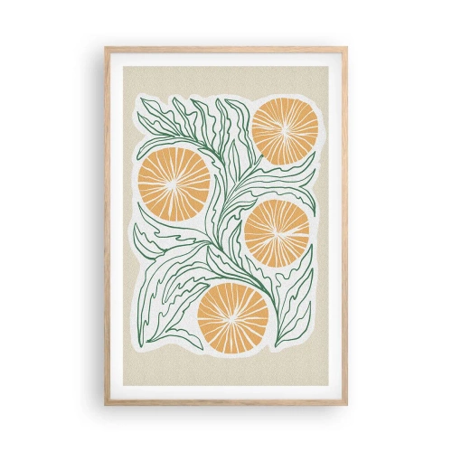 Affiche dans un chêne clair - Poster - Ethnique avec une pointe d'abstraction - 61x91 cm