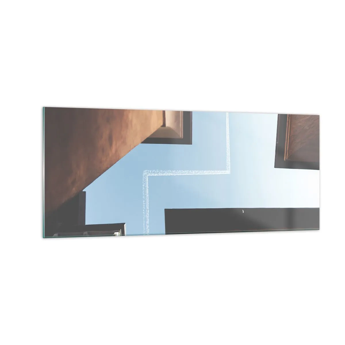 Impression sur verre - Image sur verre - Au-dessus du labyrinthe de la ville - 100x40 cm