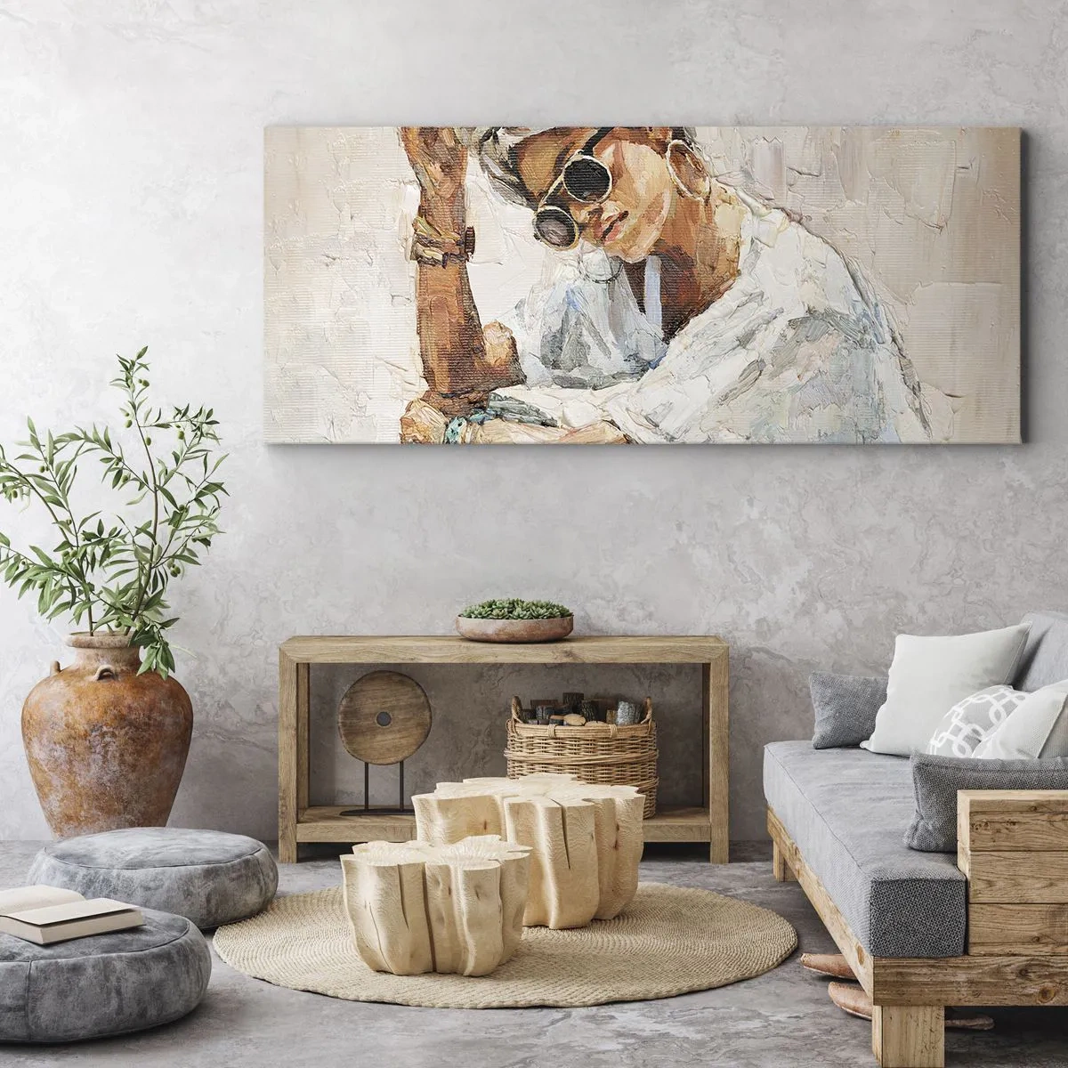 Impression sur toile - Image sur toile - Portrait en plein soleil - 90x30 cm