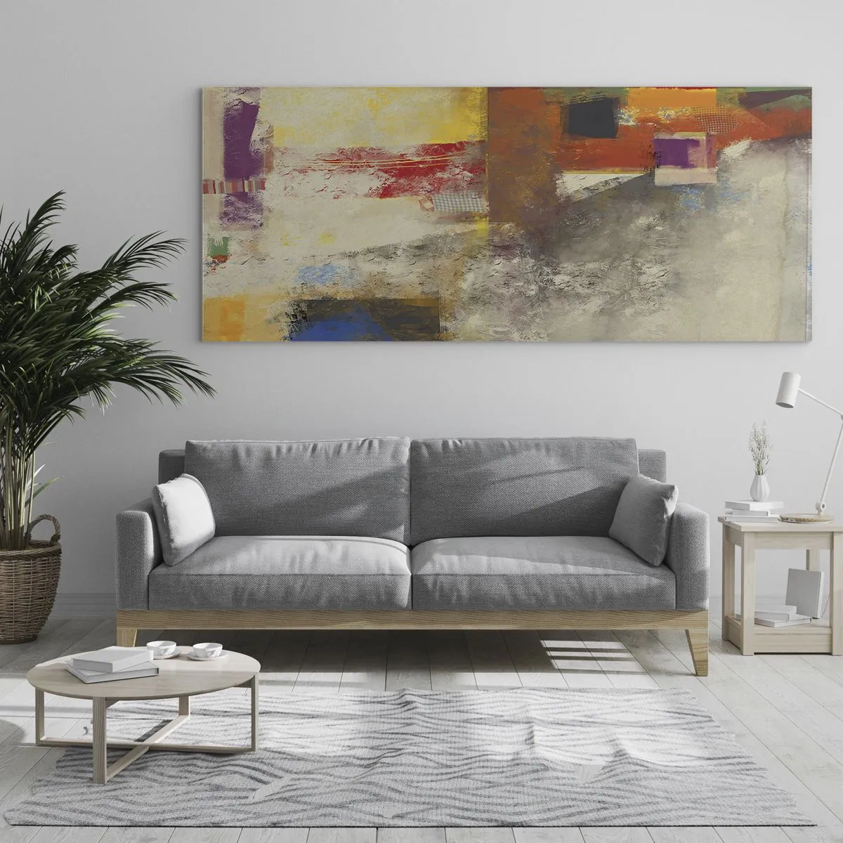 Impression sur verre - Image sur verre - Géométrie des couleurs - 100x40 cm