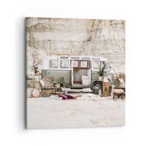 Impression sur toile - Image sur toile - Il est temps de commencer le voyage - 70x70 cm