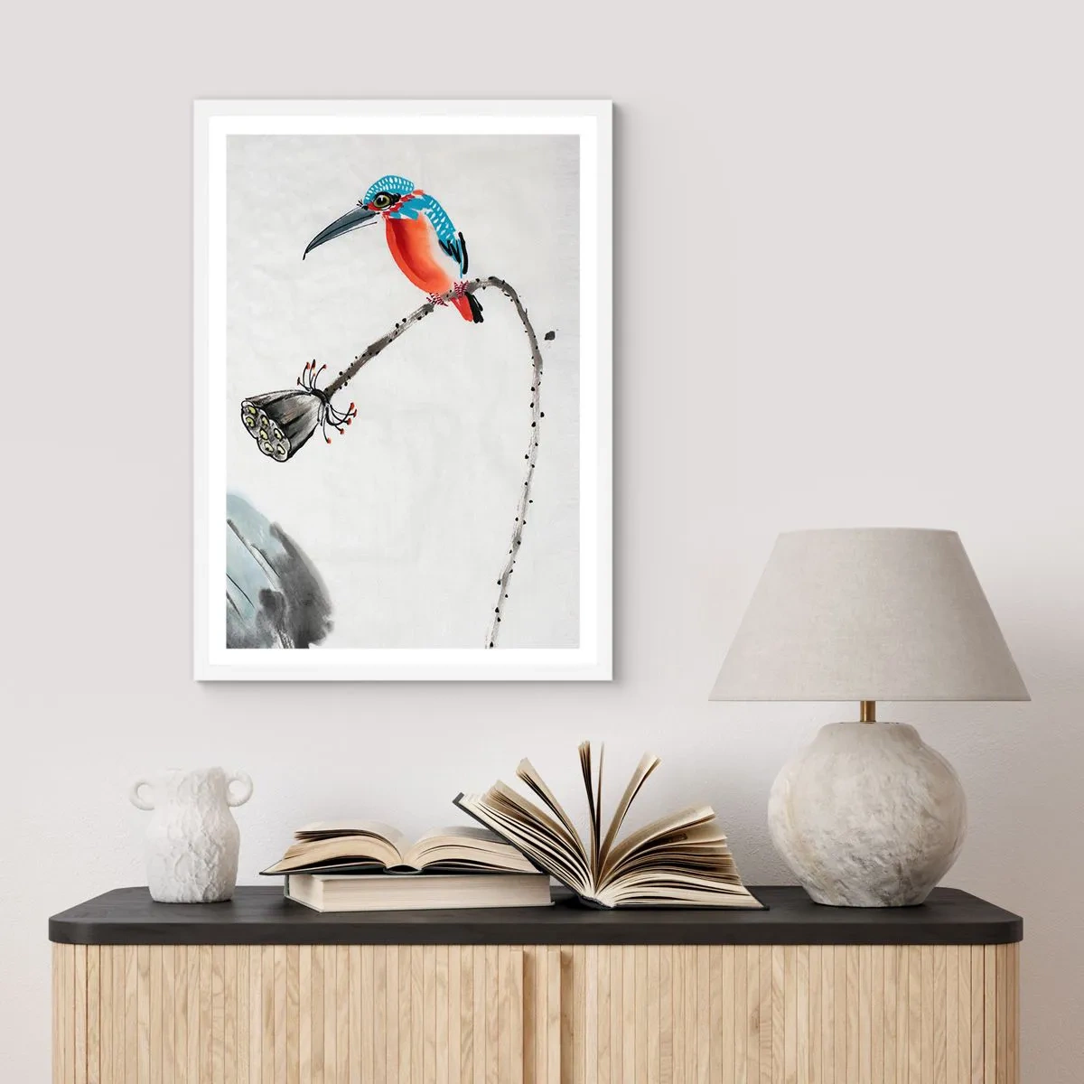 Affiche dans un cadre blanc - Poster - La vie du champ - 61x91 cm