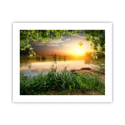 Affiche - Poster - Paysage dans un cadre verdoyant - 50x40 cm