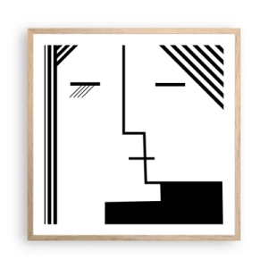 Affiche dans un chêne clair - Poster - Juste un baiser - 60x60 cm
