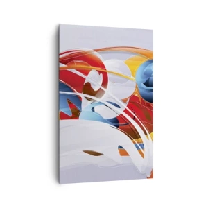 Impression sur toile - Image sur toile - Abstraction colorée avec des lignes dynamiques et des couleurs vives - 80x120cm - La danse des éléments - Décoration murale moderne pour le salon et la chambre ARTTOR