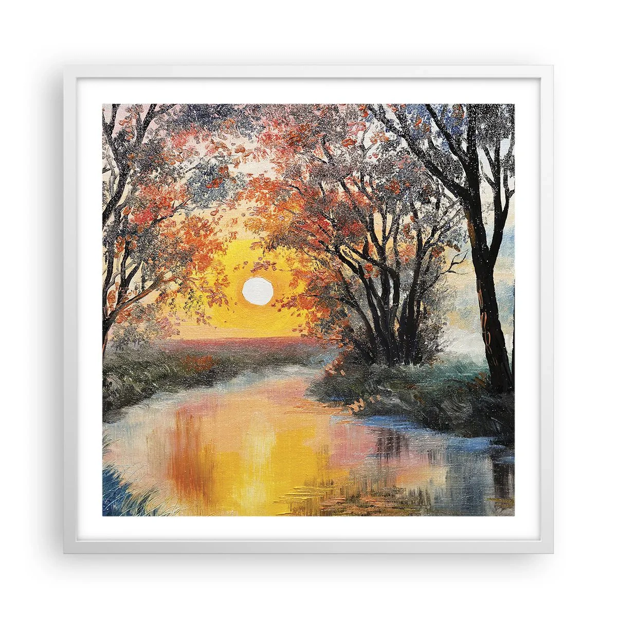 Affiche dans un cadre blanc - Poster - Climats de printemps - 60x60 cm