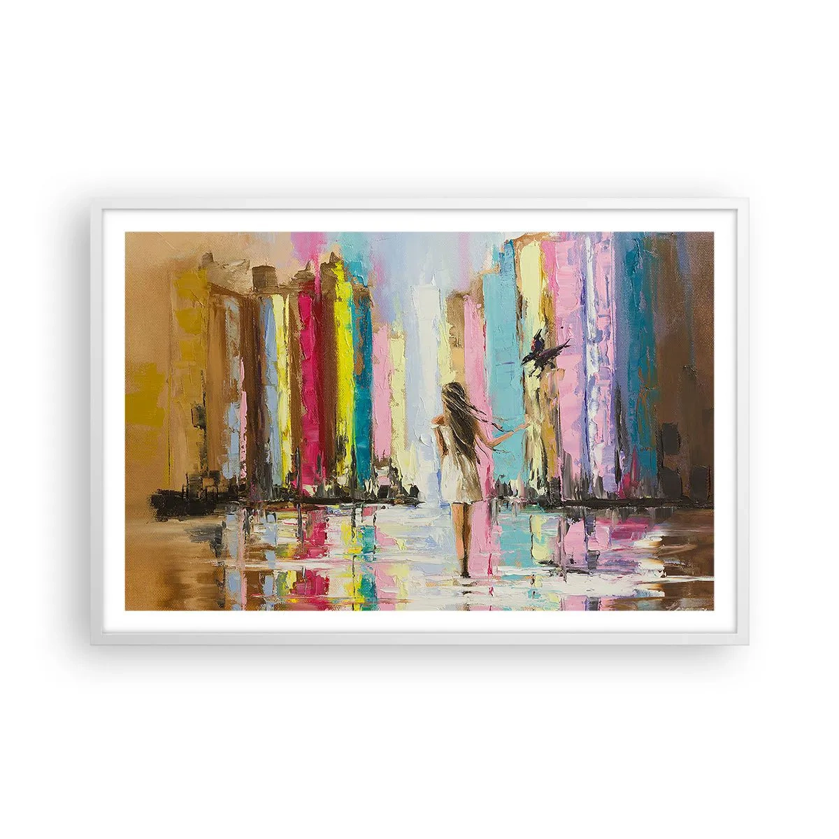 Affiche dans un cadre blanc - Poster - Viens avec moi - 91x61 cm