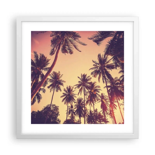 Affiche dans un cadre blanc - Poster - Variation tropicale - 40x40 cm