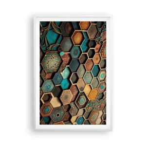 Affiche dans un cadre blanc - Poster - Ornements arabes – variation - 61x91 cm