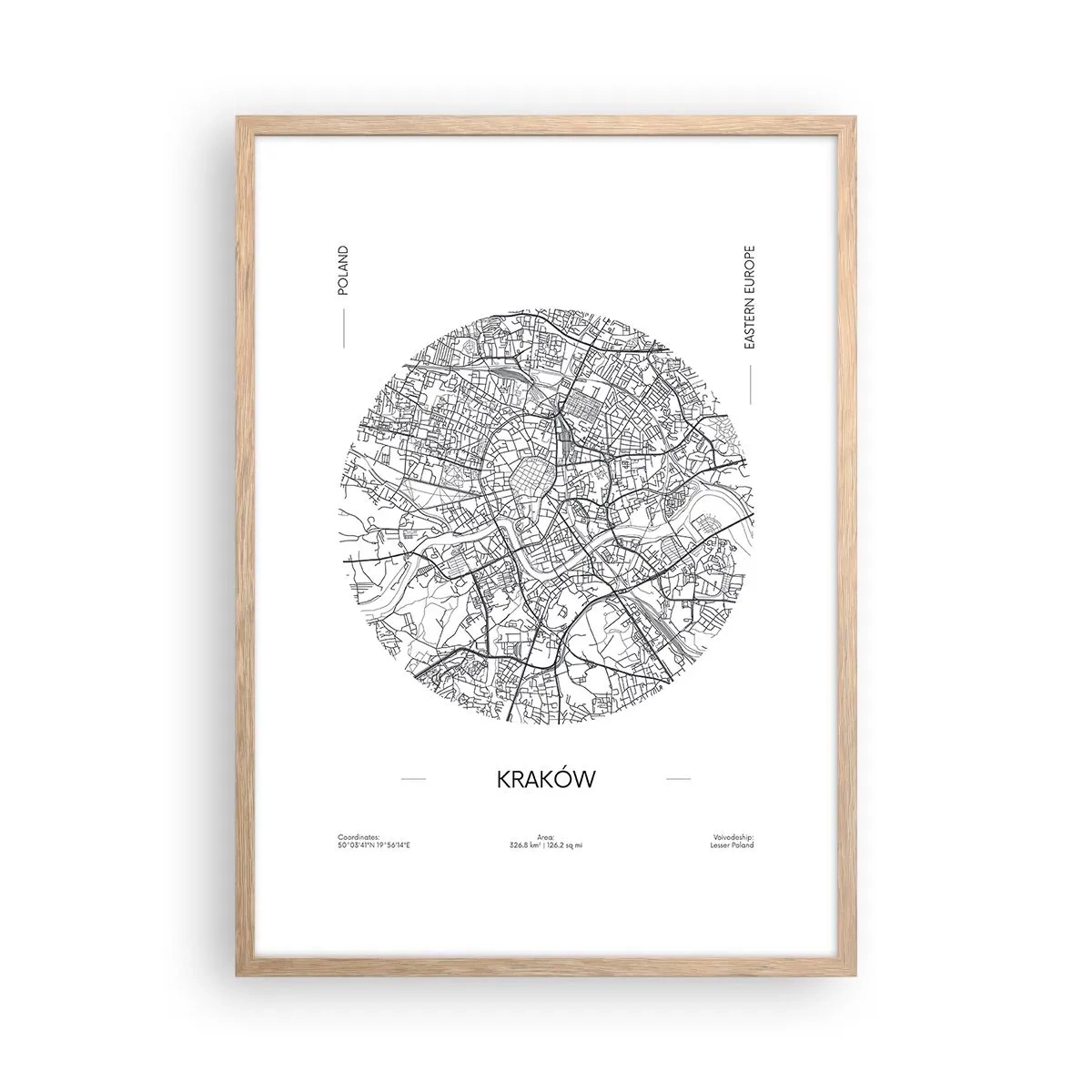 Affiche dans un chêne clair - Poster - Anatomie de Cracovie - 50x70 cm