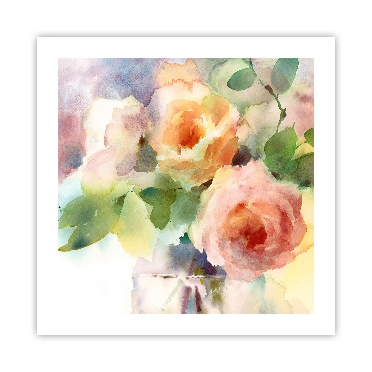 Affiche - Poster - Délicat comme l'aquarelle - 50x50 cm