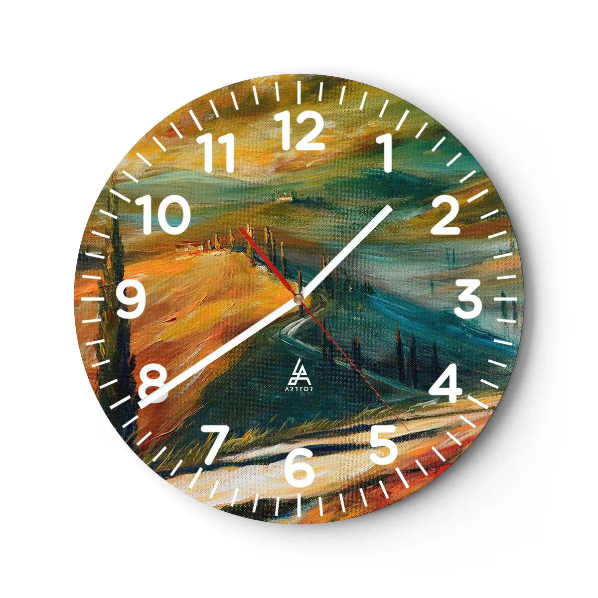 Horloge murale - Pendule murale - paysage toscan - 30x30 cm