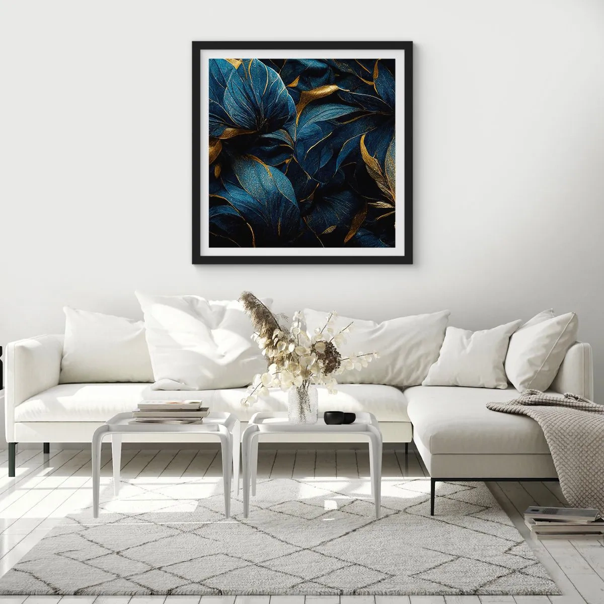 Affiche dans un cadre noir - Poster - Des dessous dorés - 50x50 cm