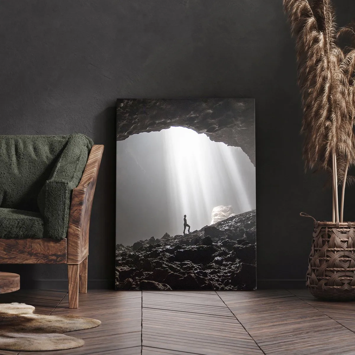 Impression sur toile - Image sur toile - Grotte lumineuse - 55x100 cm