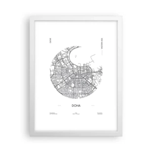 Affiche dans un cadre blanc - Poster - Anatomie de Doha - 30x40 cm