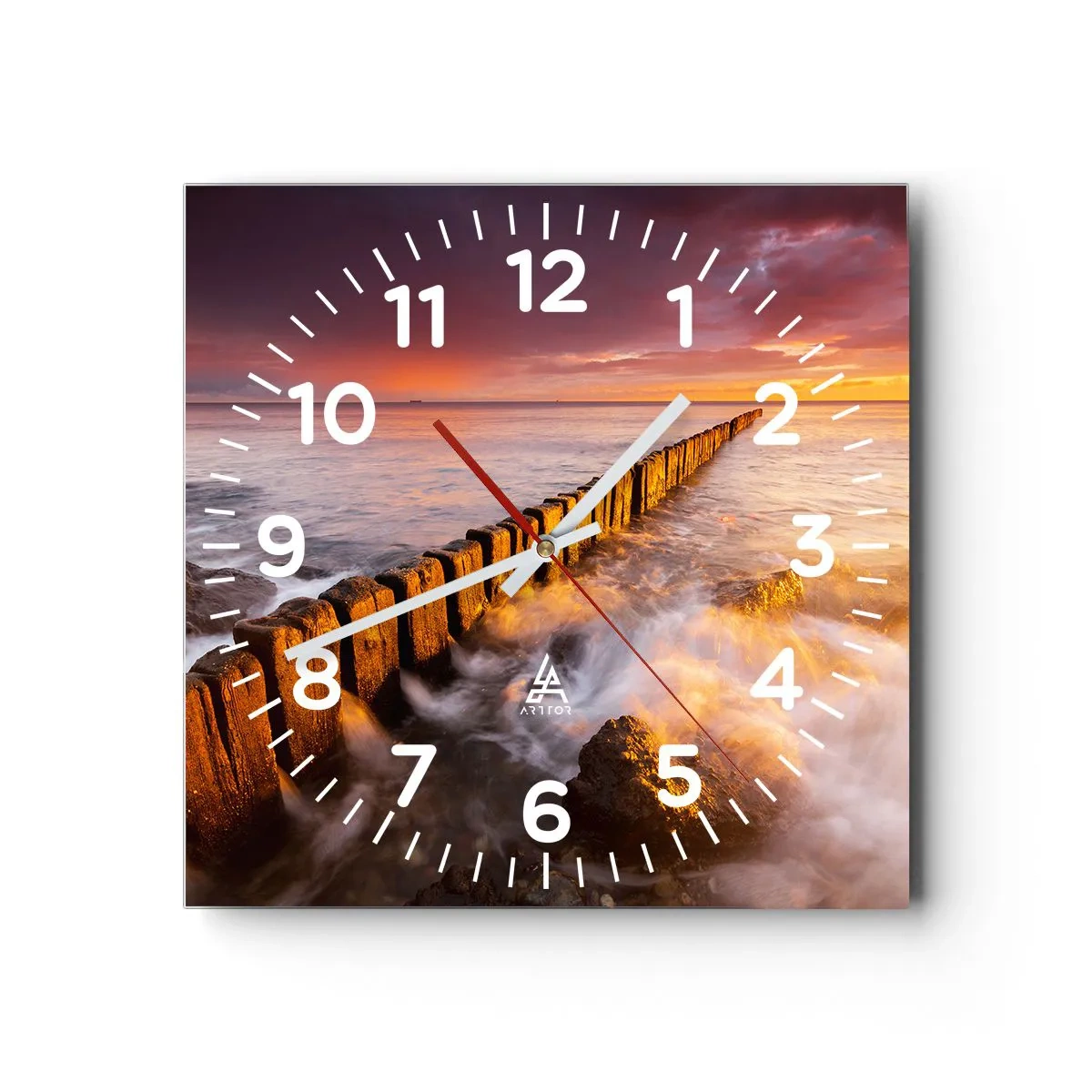 Horloge murale - Pendule murale - La douceur des vagues - 30x30 cm