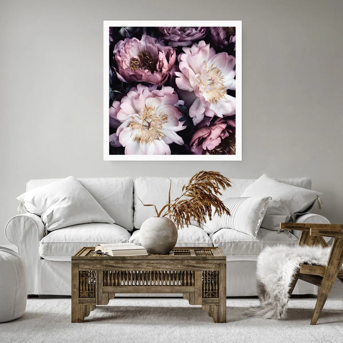 Affiche - Poster - Bouquet à l'ancienne - 60x60 cm