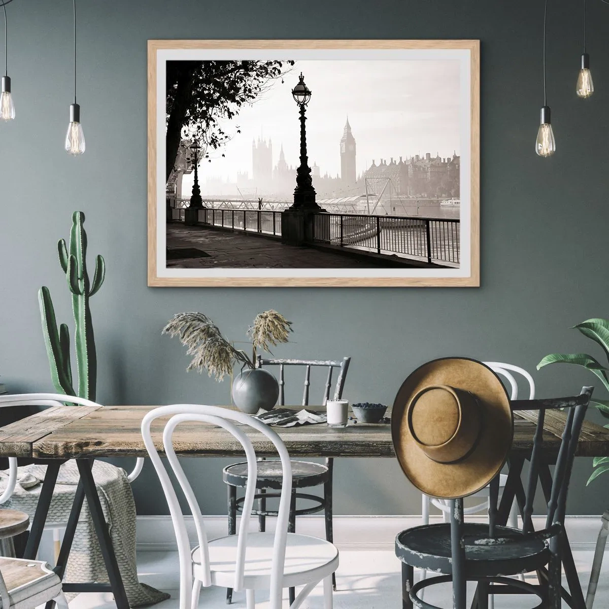 Affiche dans un chêne clair - Poster - Un matin londonien - 70x50 cm
