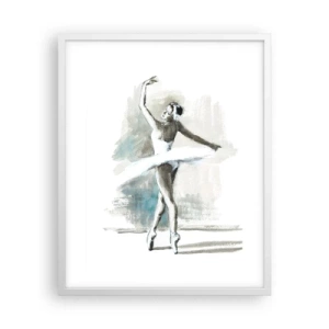 Affiche dans un cadre blanc - Poster - Enchantement du cygne - 40x50 cm