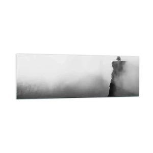 Impression sur verre - Image sur verre - Un arbre solitaire au bord d'une falaise entouré de brouillard - 160x50cm - Au bord du monde - Décoration murale moderne pour le salon et la chambre ARTTOR