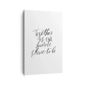 Impression sur toile - Image sur toile - Inscription typographique dans un style élégant sur fond blanc - 80x120cm - Vous aussi vous le sentez? - Décoration murale moderne pour le salon et la chambre ARTTOR