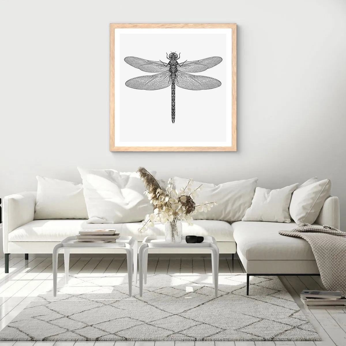 Affiche dans un chêne clair - Poster - Précision de la nature - 60x60 cm