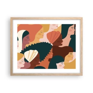 Affiche dans un chêne clair - Poster - Uniquement la féminité - 50x40 cm