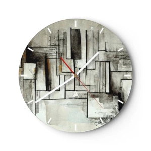 Horloge murale - Pendule murale - Une composition géométrique de rectangles aux couleurs sobres. - 30x30cm - Le pouvoir de la simplicité - Décoration murale moderne pour le salon, la cuisine et la chambre ARTTOR