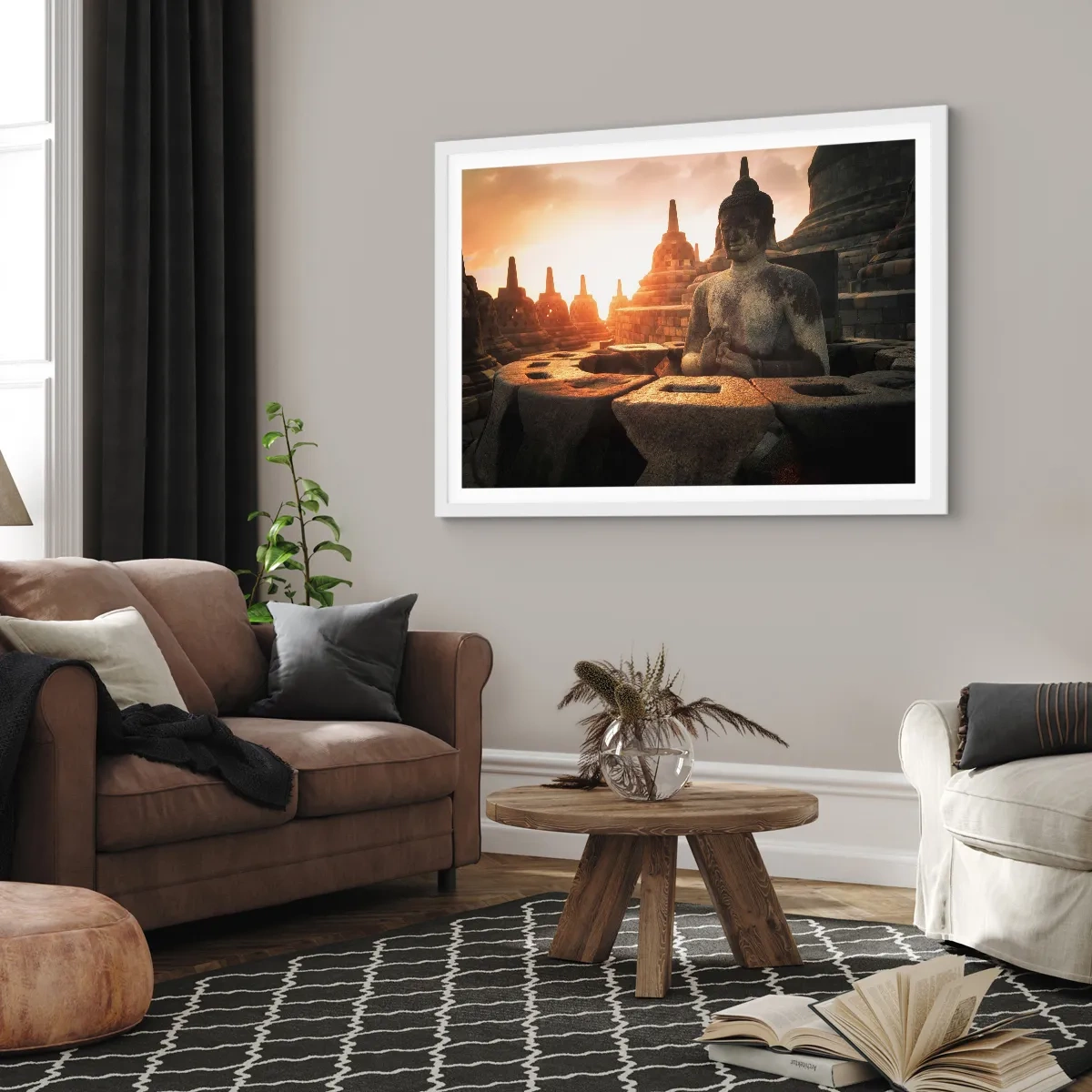 Affiche dans un cadre blanc - Poster - Temps de grande sagesse - 91x61 cm