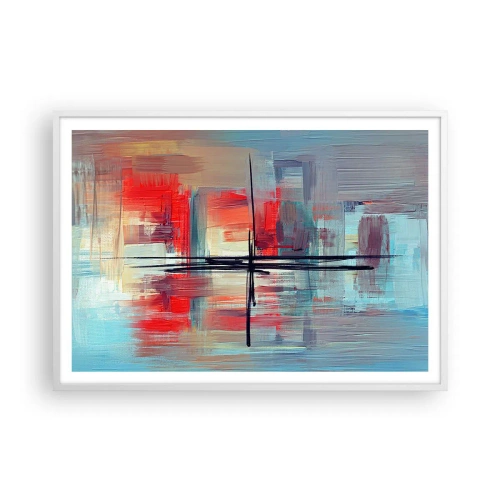 Affiche dans un cadre blanc - Poster - Un paysage dans une dimension inconnue - 100x70 cm