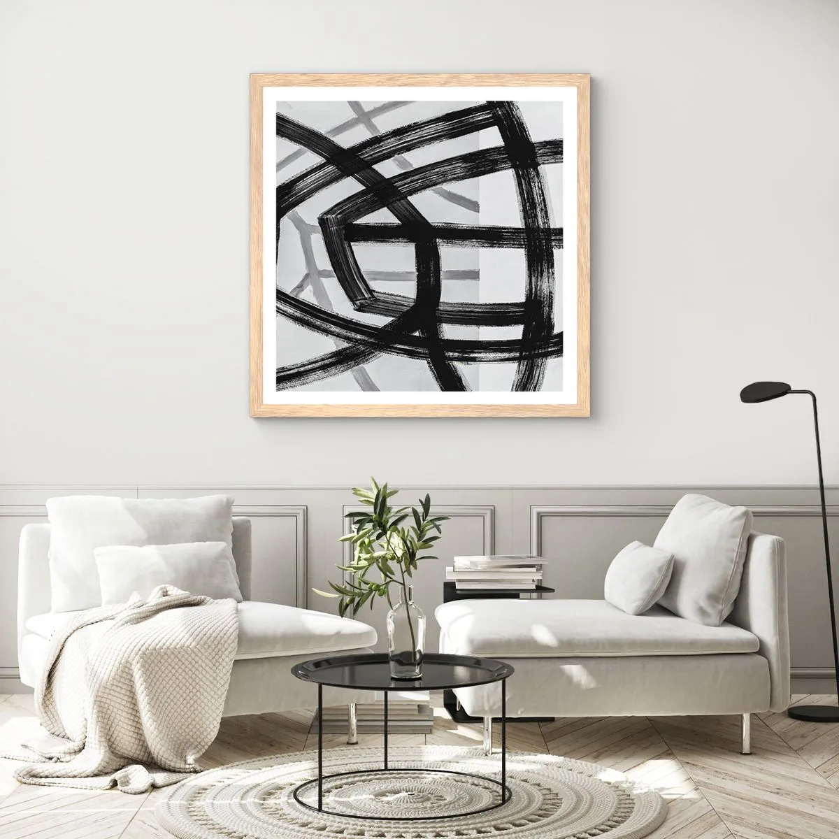 Affiche dans un chêne clair - Poster - Profondeur du bâtiment - 30x30 cm