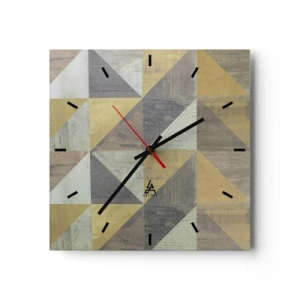 Horloge murale - Pendule murale - Suivant l'angle du triangle - 40x40 cm