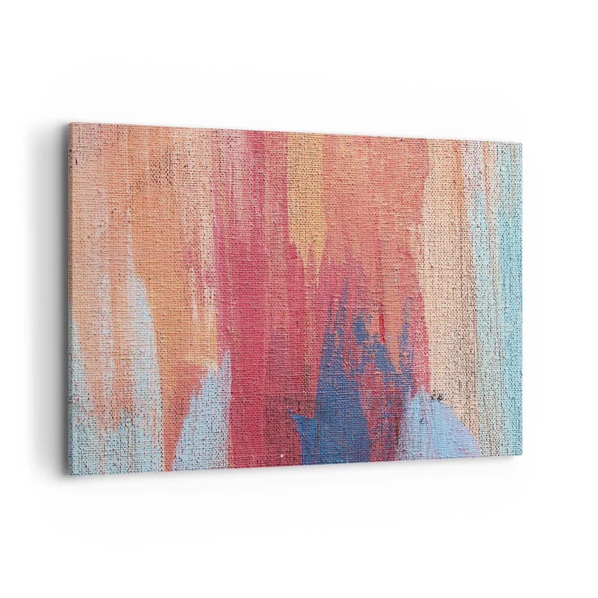 Impression sur toile - Image sur toile - Coups de pinceau abstraits et colorés - 100x70cm - Ecoulement de l'arc-en ciel - Décoration murale moderne pour le salon et la chambre ARTTOR