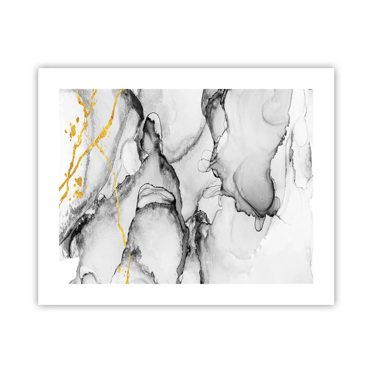 Affiche - Poster - Composition à motif or - 50x40 cm