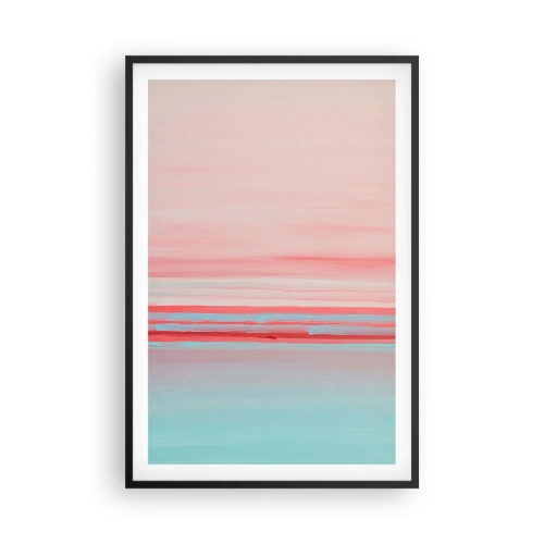 Affiche dans un cadre noir - Poster - Abstraction à l'aube - 61x91 cm