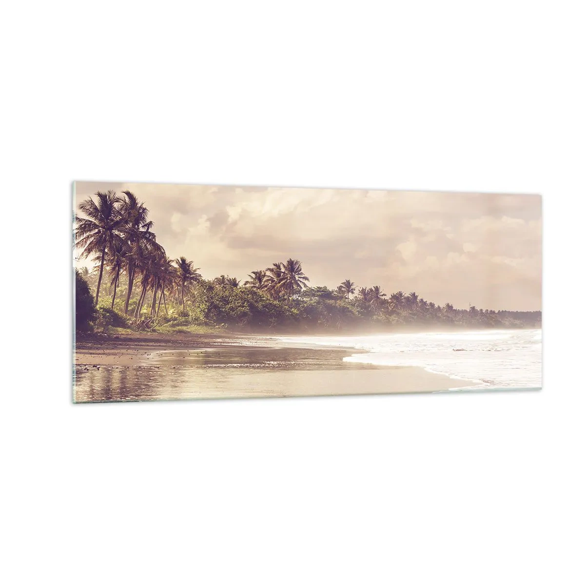 Impression sur verre - Image sur verre - La caresse des vagues - 100x40 cm