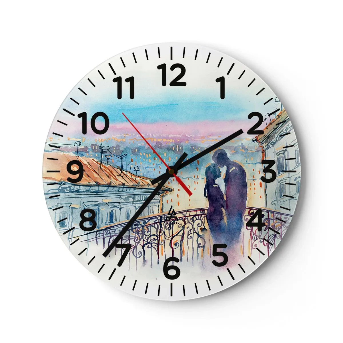Horloge murale - Pendule murale - Amoureux de Paris - 40x40 cm