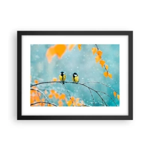 Affiche dans un cadre noir - Poster - Potins d'oiseaux - 40x30 cm