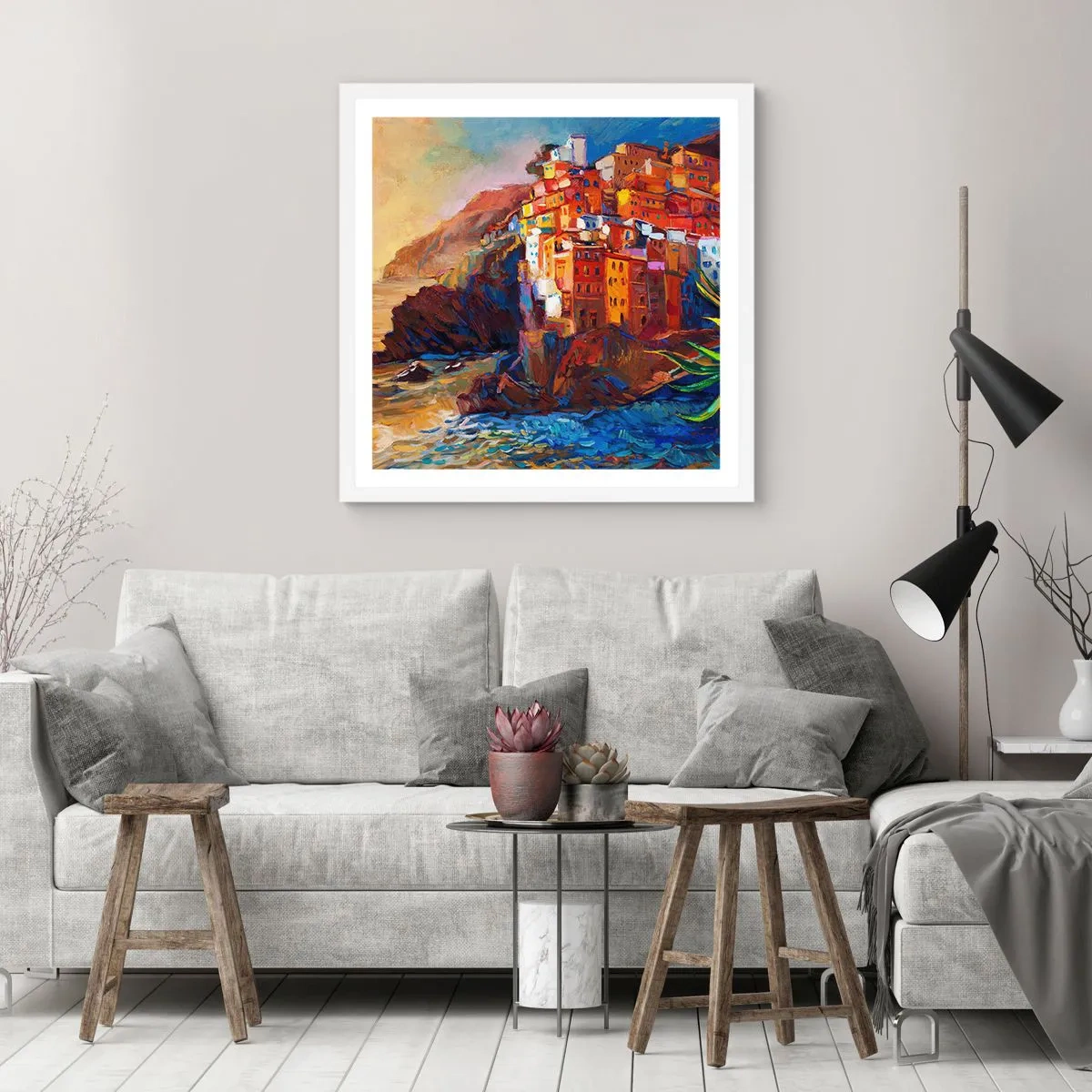 Affiche dans un cadre blanc - Poster - Climats italien - 60x60 cm