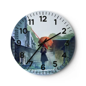 Horloge murale - Pendule murale - Pluie vivifiante - 30x30 cm