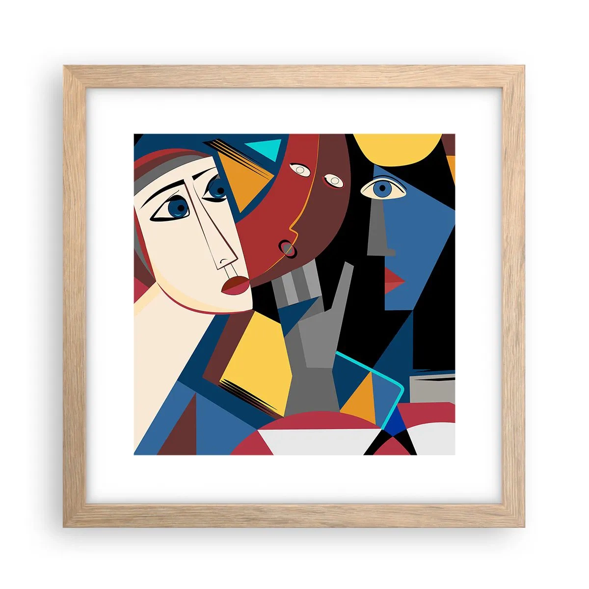 Affiche dans un chêne clair - Poster - Une conversation entre cubistes - 30x30 cm