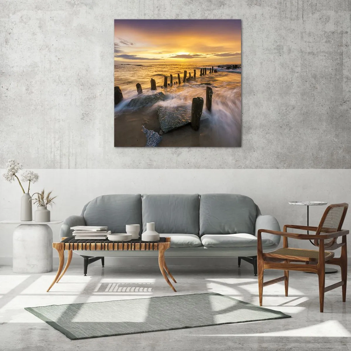 Impression sur verre - Image sur verre - La beauté brute de la mer Baltique - 60x60 cm