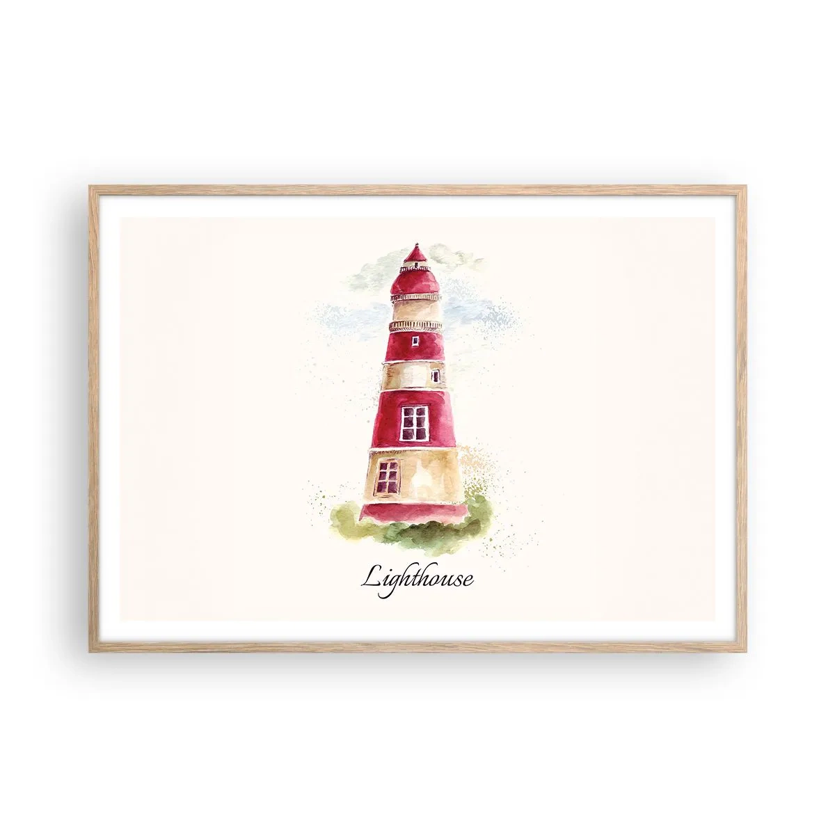 Affiche dans un chêne clair - Poster - Il y a toujours beau temps autour - 100x70 cm