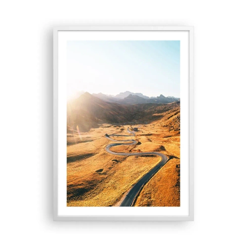 Affiche dans un cadre blanc - Poster - Dans une vallée dorée - 50x70 cm