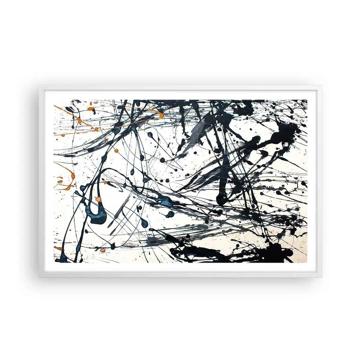 Affiche dans un cadre blanc - Poster - Abstraction expressionniste - 91x61 cm