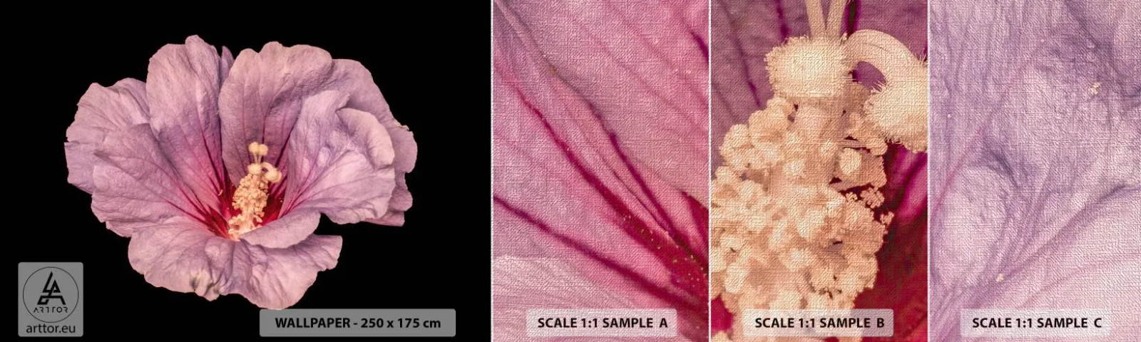 Échantillon de Papier Peint Premium Canvas - Directement au coeur - Fleur, Morceau, Graphique - 100x30 cm