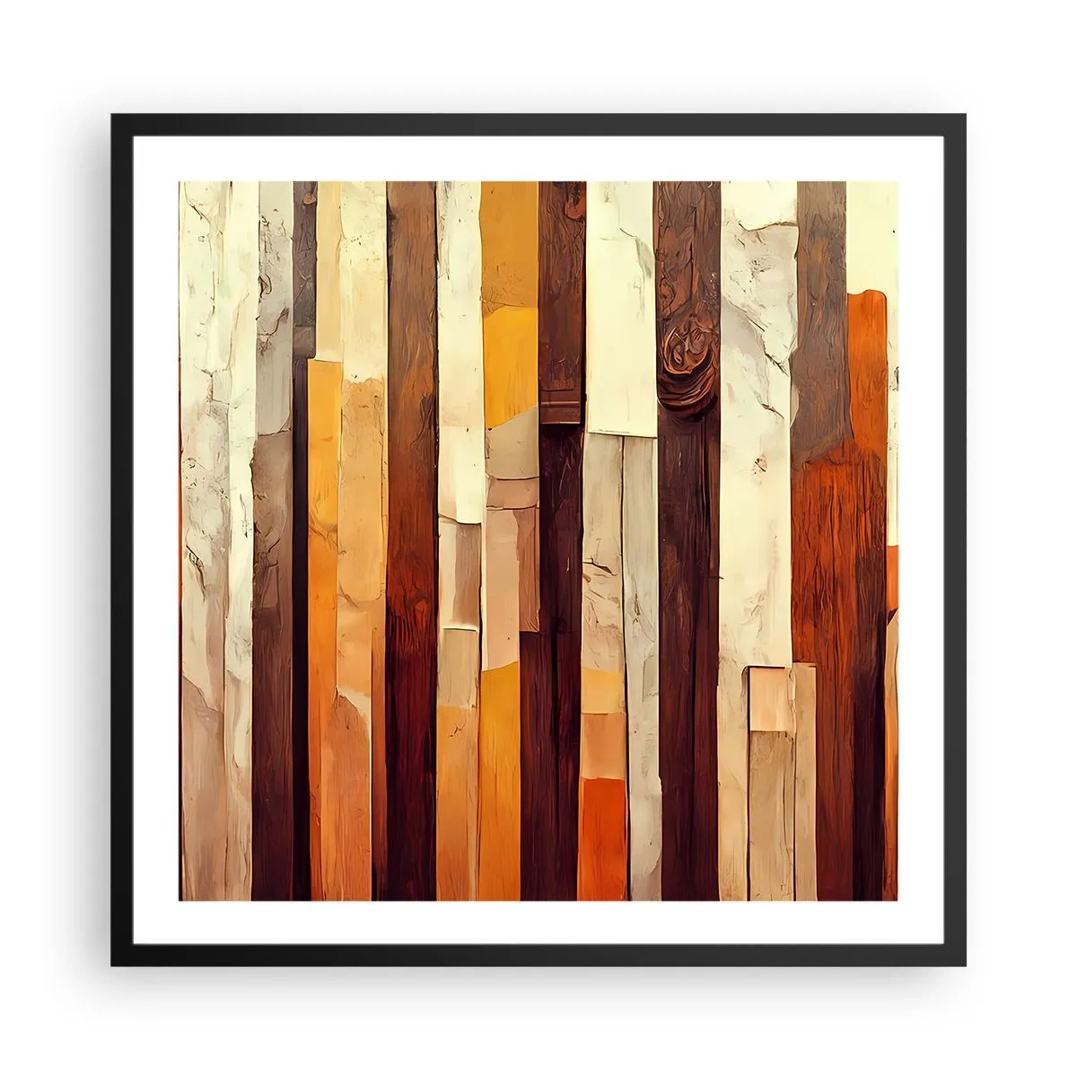 Affiche dans un cadre noir - Poster - Hymne des arbres forestiers - 60x60 cm
