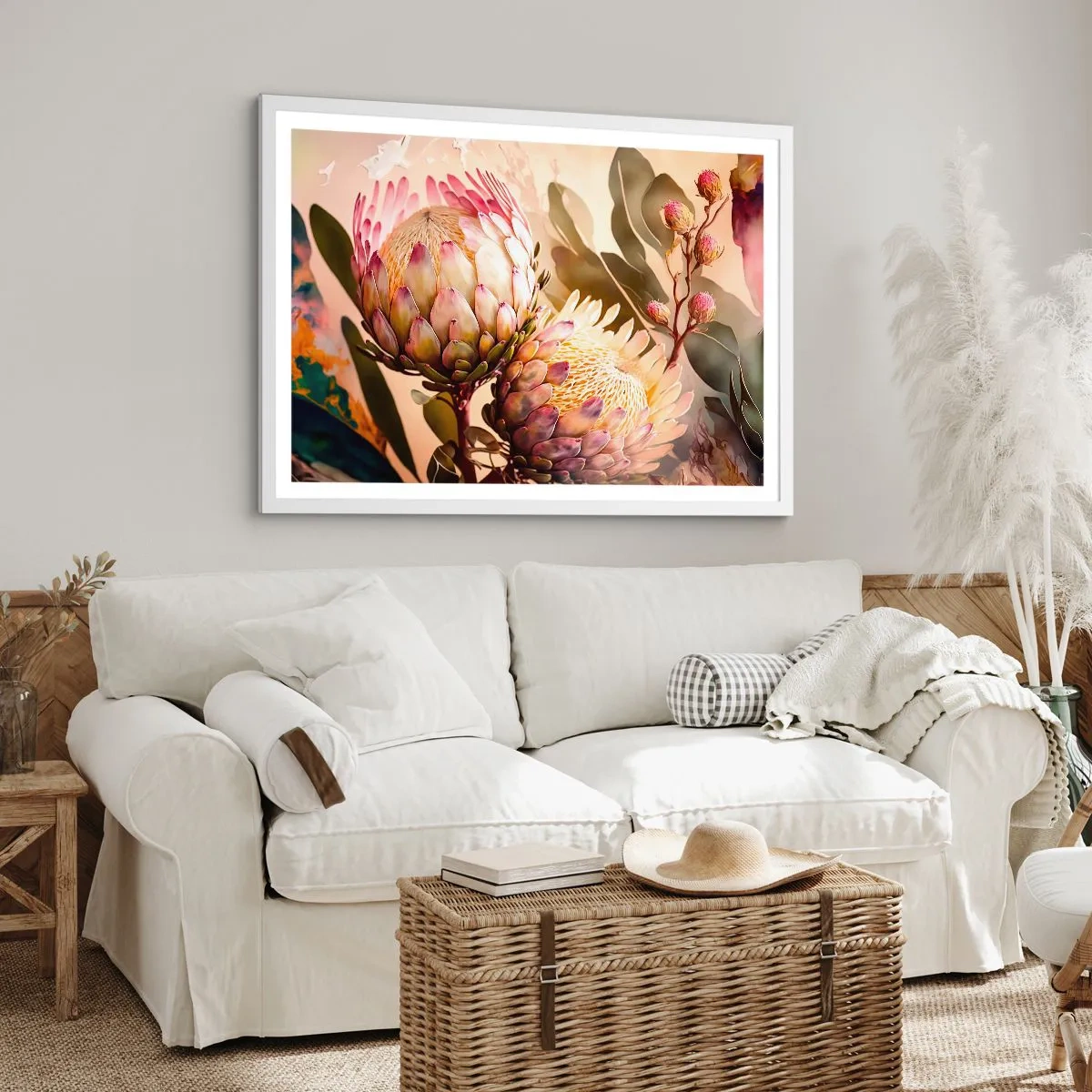 Affiche dans un cadre blanc - Poster - Tendrement embrassé - 40x30 cm