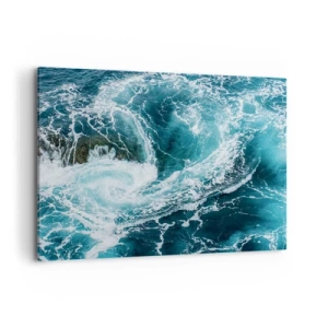 Impression sur toile - Image sur toile - Tourbillon océanique dynamique - 120x80cm - La porte vers le centre de la Terre - Décoration murale moderne pour le salon et la chambre ARTTOR