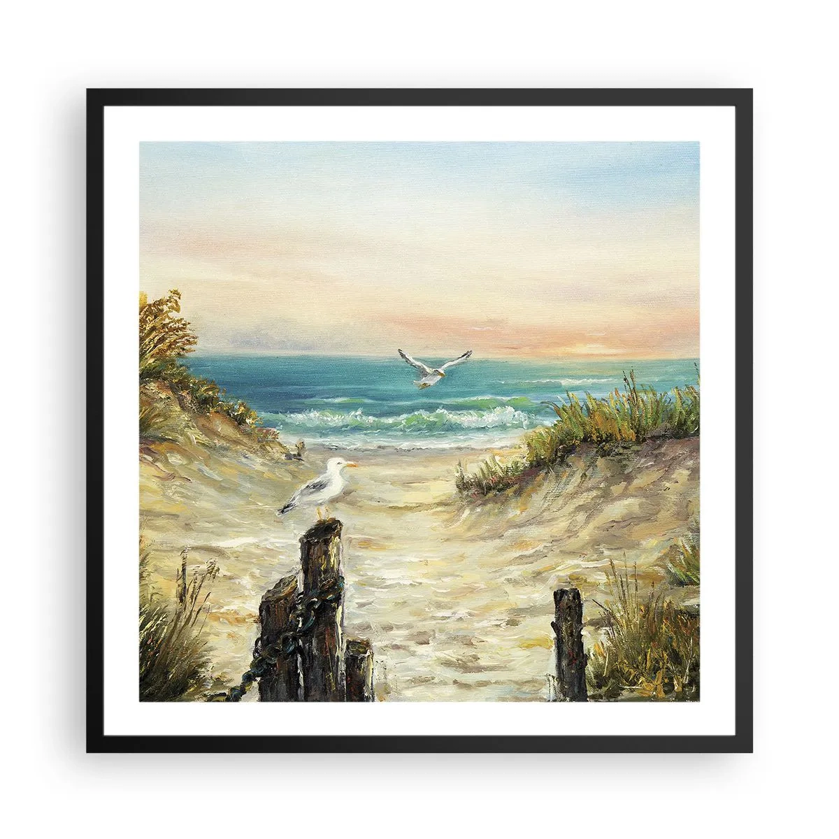 Affiche dans un cadre noir - Poster - Retraite au calme - 60x60 cm